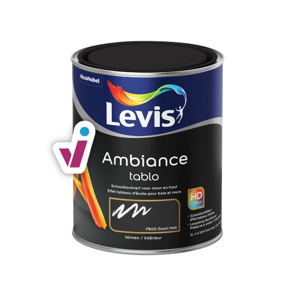 Peinture Ambiance Mur Levis metallic argent 1 L