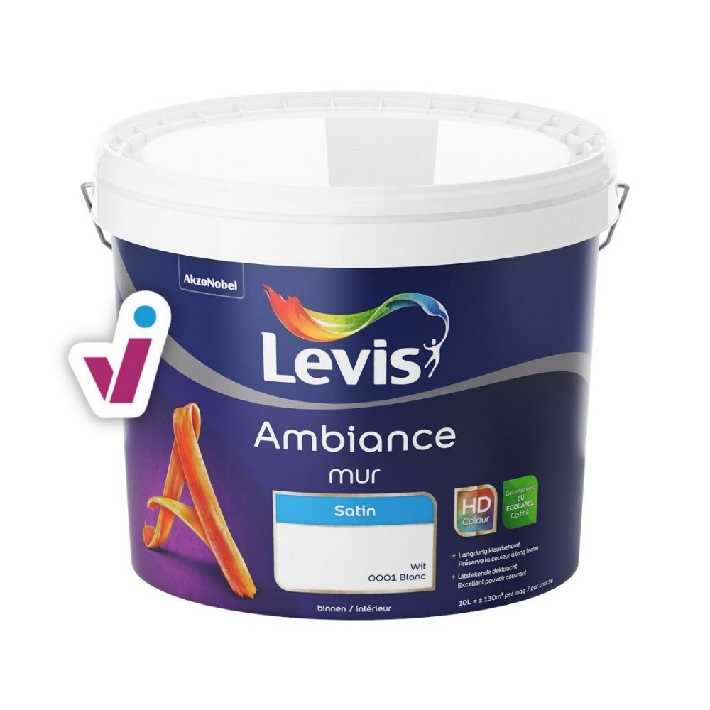 Peinture murale extérieure blanche effet satin - 2,5L - LEVIS